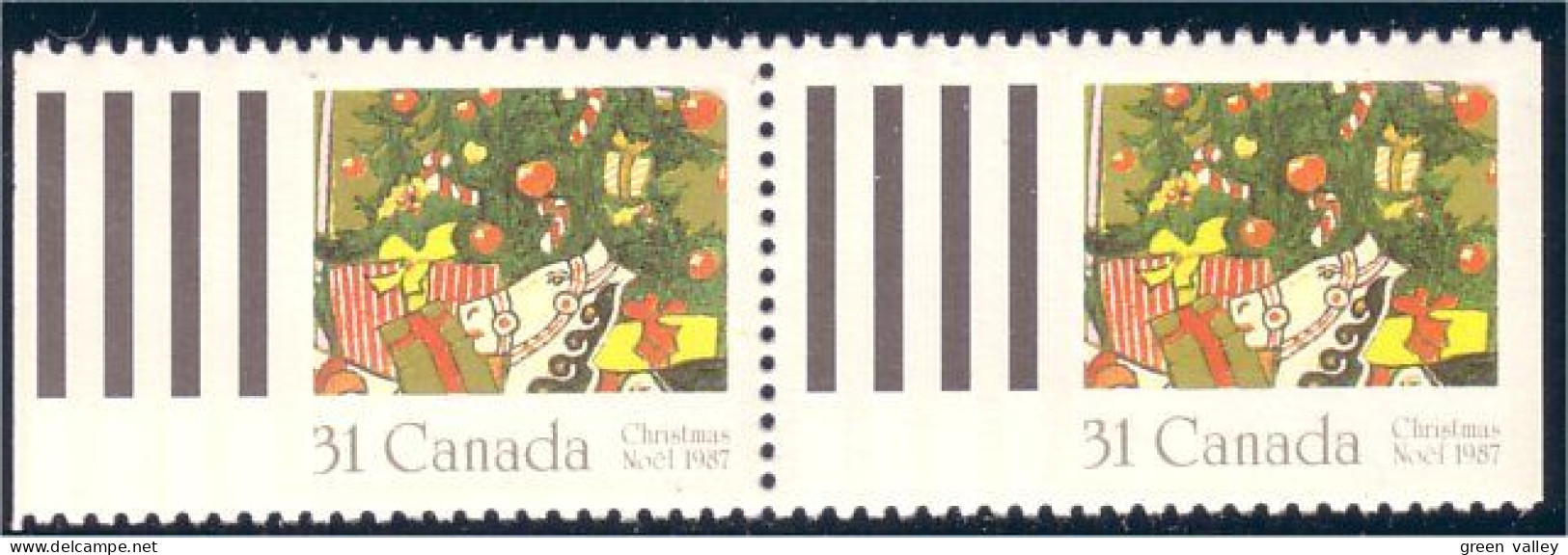 Canada Noel Christmas 1987 Gifts Cadeaux Paire MNH ** Neuf SC (C11-51pa) - Neufs