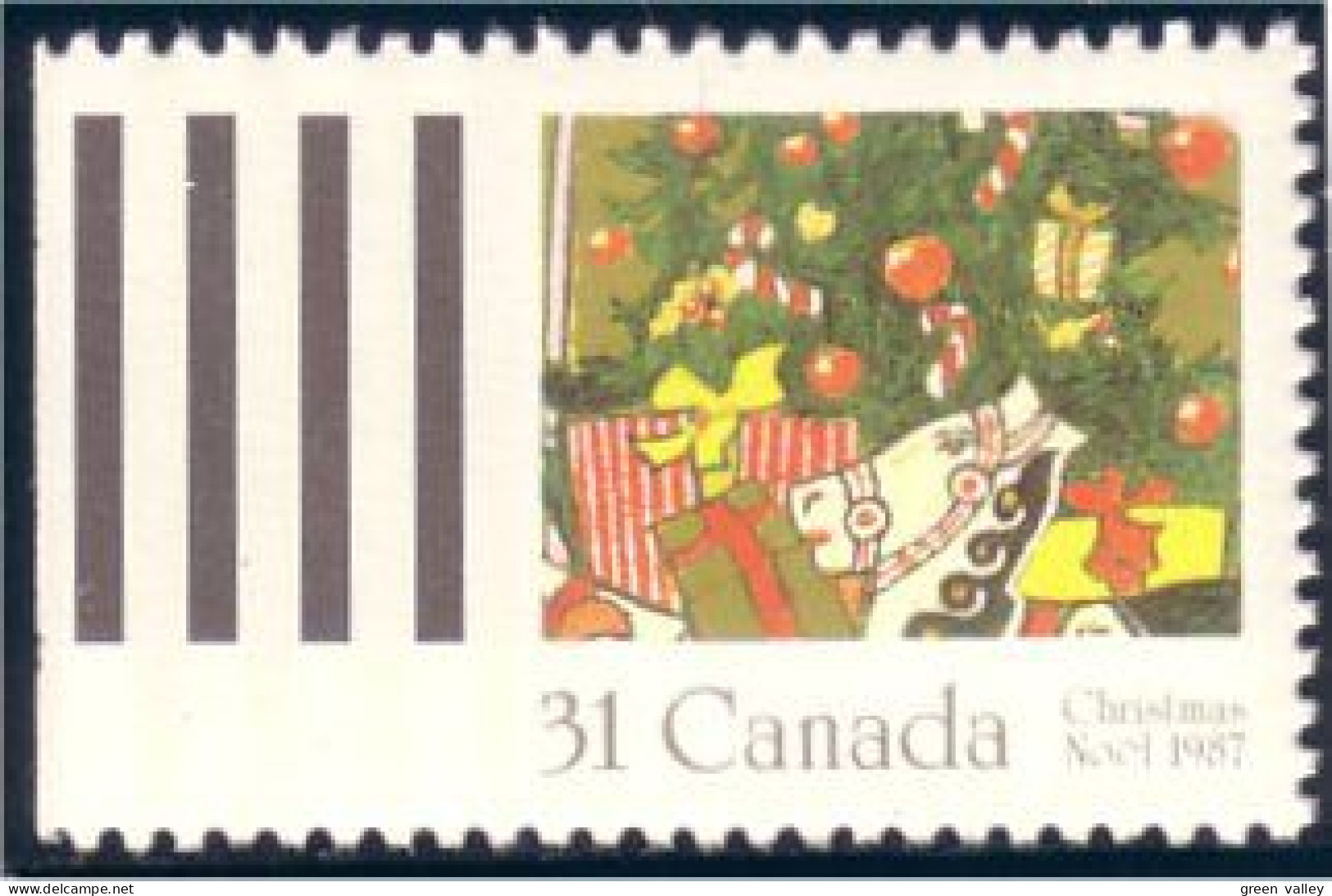 Canada Noel Christmas 1987 Gifts Cadeaux Left Gauche MNH ** Neuf SC (C11-51gb) - Kerstmis