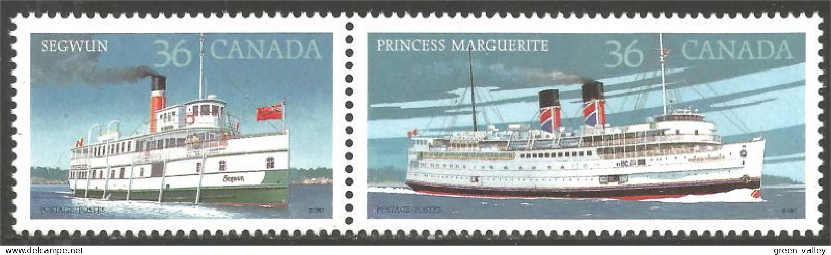 Canada Bateaux Segwun 1887 Princess Marguerite Ships Se-tenant MNH ** Neuf SC (C11-40aa) - Ongebruikt