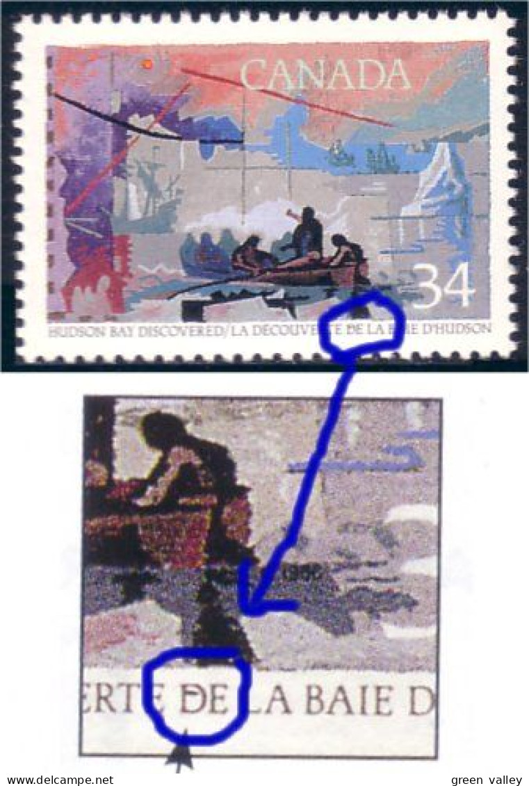 Canada Henry Hudson Explorer Crossed D Barré MNH ** Neuf SC (C11-07iic) - Géographie