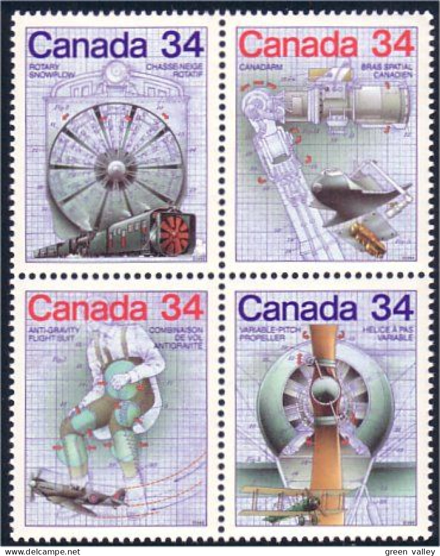 Canada Space Technology Se-tenant Blk/4 MNH ** Neuf SC (C11-02ab) - Autres & Non Classés