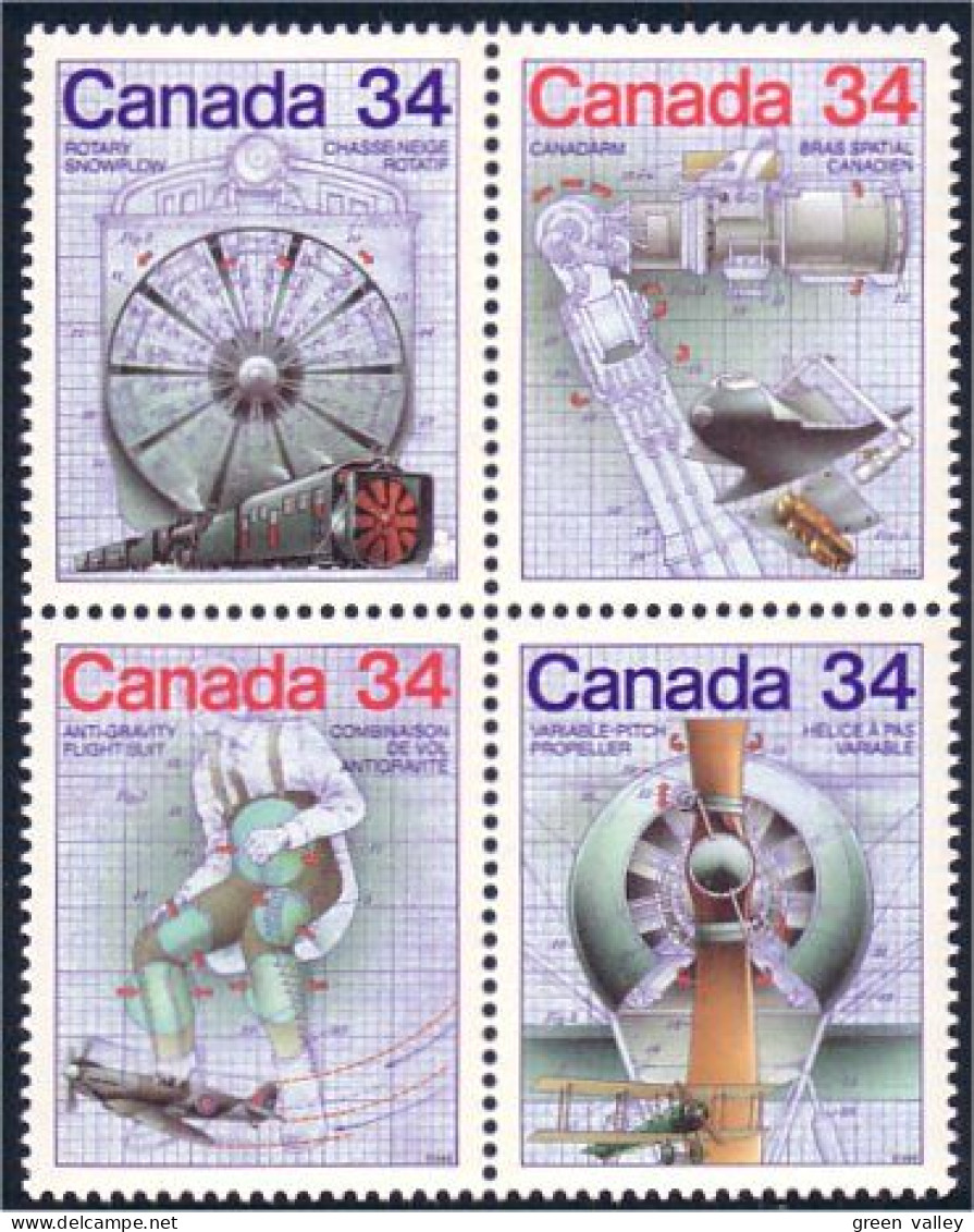 Canada Science Technology Se-tenant Blk/4 MNH ** Neuf SC (C11-02aa) - Unused Stamps