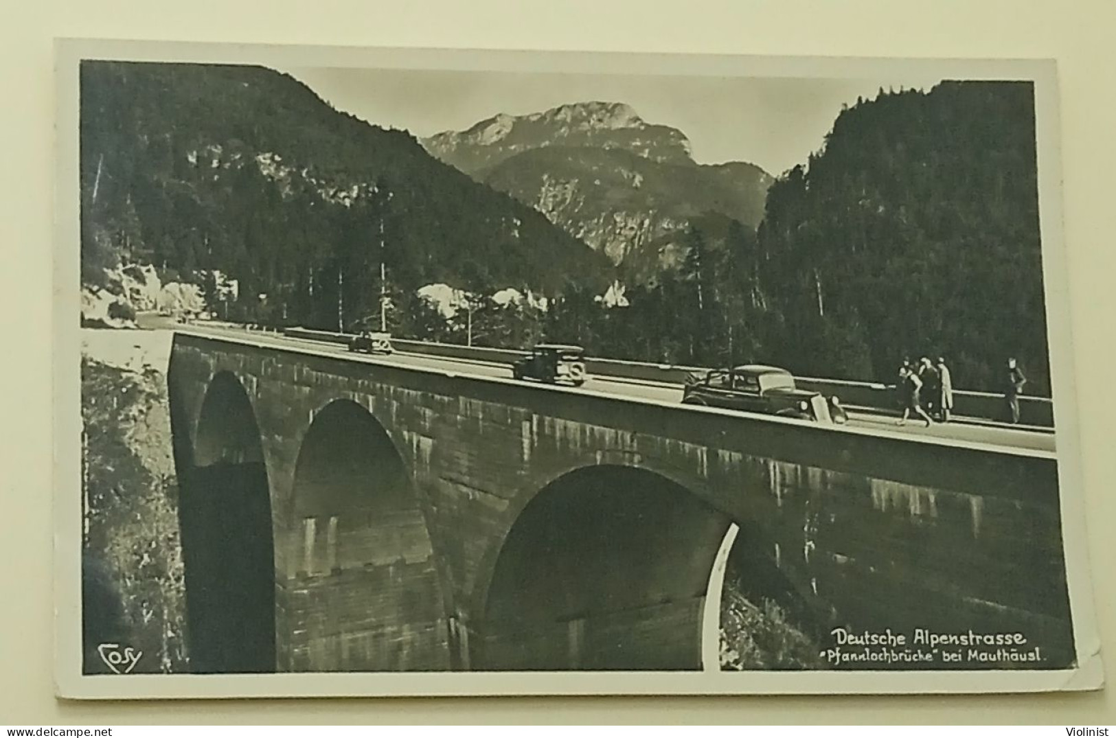 Germany-Deutsche Alpenstrasse-"Pfannlochbrücke" Bei Mauthäusl-Postmark Bad Reichenhall 1937. - Bad Reichenhall