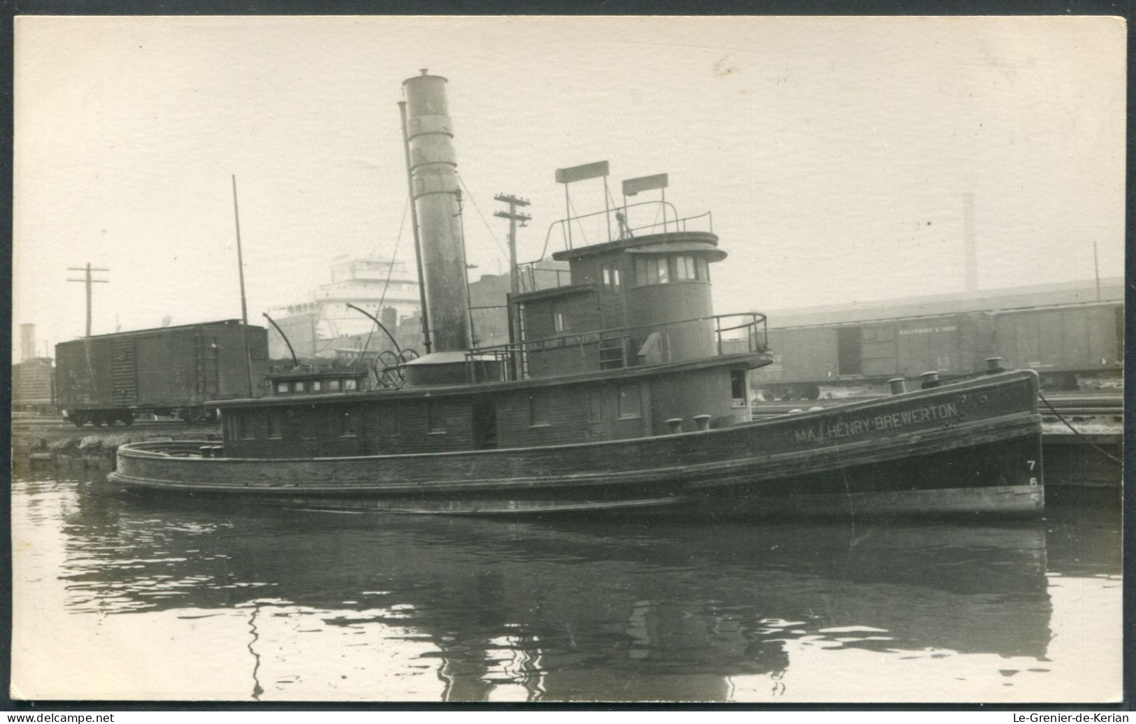 Ohio Railroad Tugboat "MAJ. HENRY BREWERTON" - Stunning - See 2 Scans - Tugboats