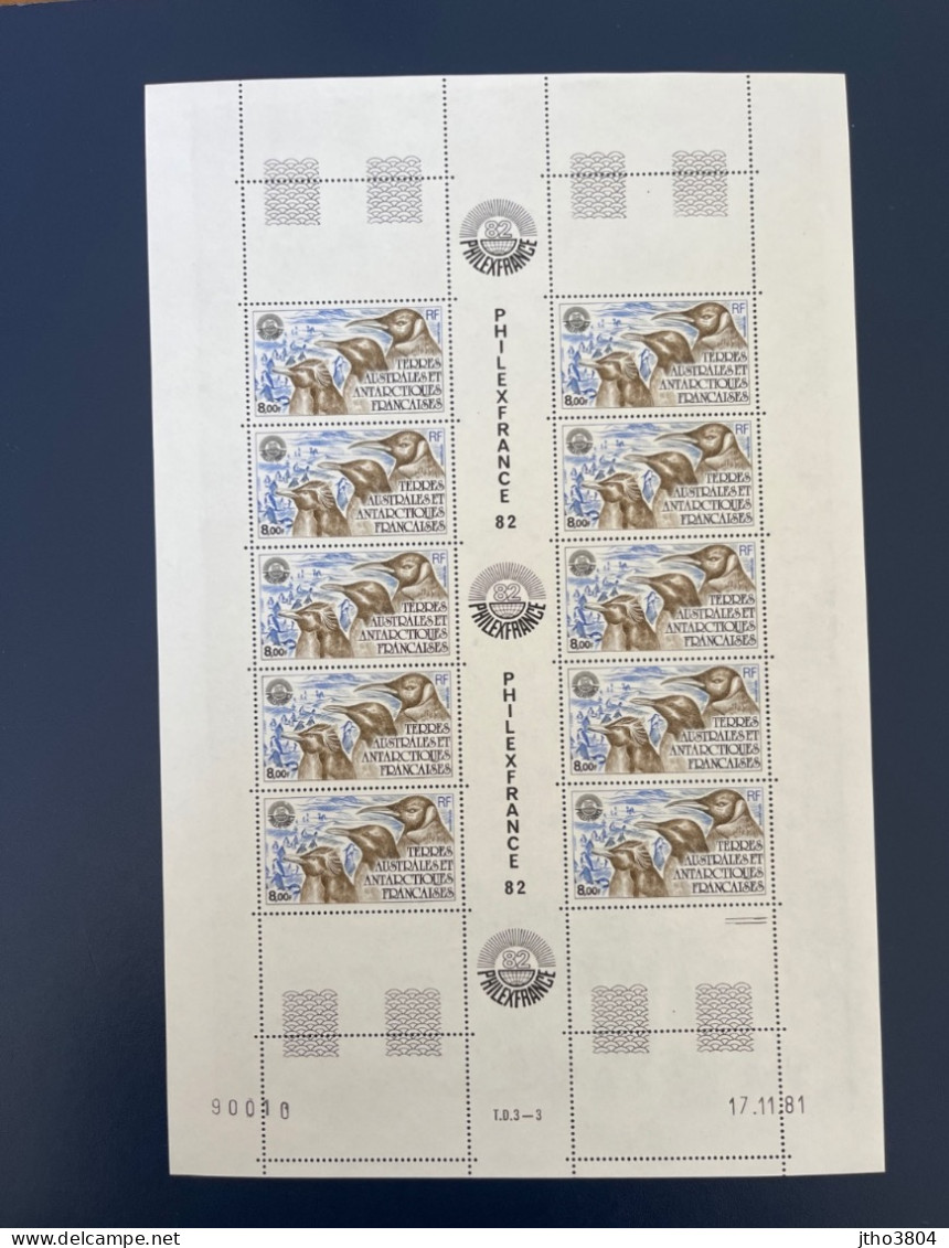 TAAF - PLANCHE - 12,2 FACIALE - DE 10 TIMBRES NEUFS ETAT LUXE PA 71 Avec Coin Daté - Andere & Zonder Classificatie