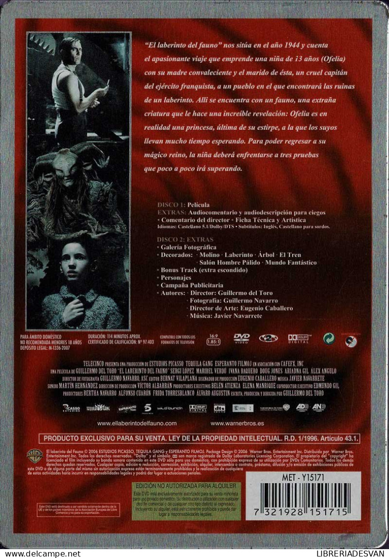 El Laberinto Del Fauno. Edición Limitada. Caja Metálica. 2 X DVD - Altri & Non Classificati