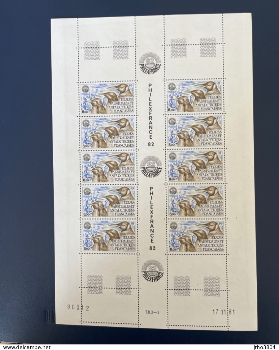 TAAF - PLANCHE - 12,2 FACIALE - DE 10 TIMBRES NEUFS ETAT LUXE PA 71 Avec Coin Daté - Luftpost