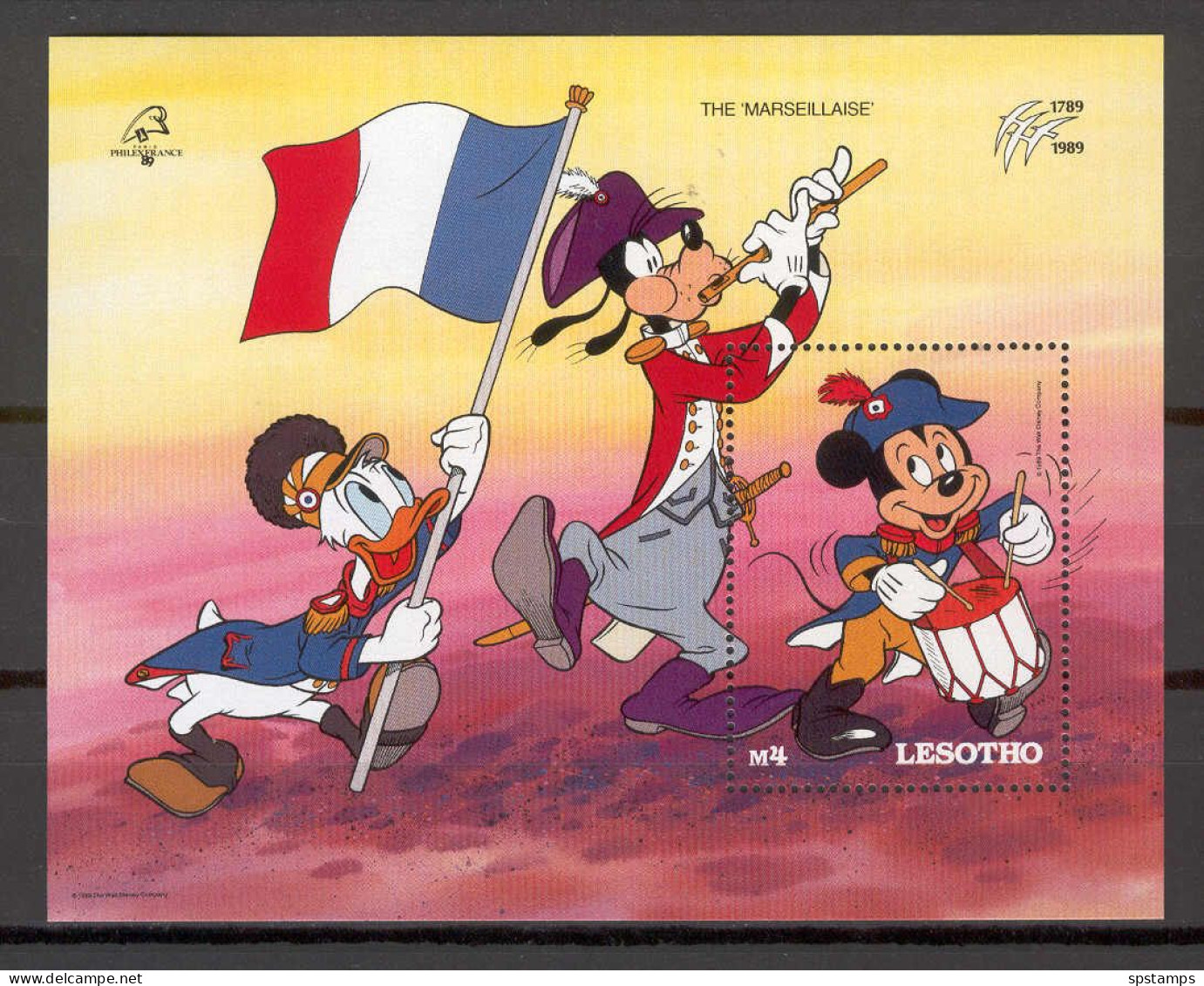 Disney Lesotho 1989 The Marseillaise MS MNH - Disney