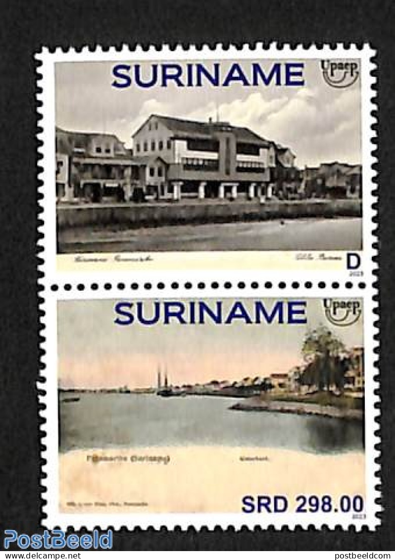 Suriname, Republic 2023 UPAEP, Old Postcards 2v [:], Mint NH, Transport - U.P.A.E. - Ships And Boats - Boten