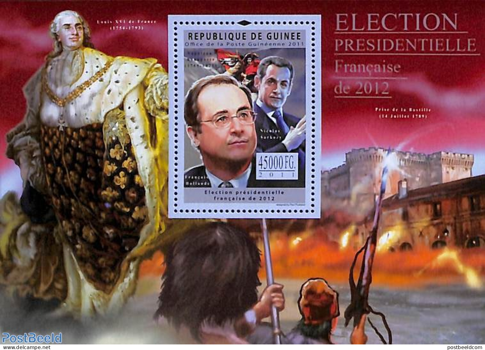 Guinea, Republic 2011 French Presidential Elections S/s, Mint NH, History - French Presidents - Napoleon - Politicians - De Gaulle (General)