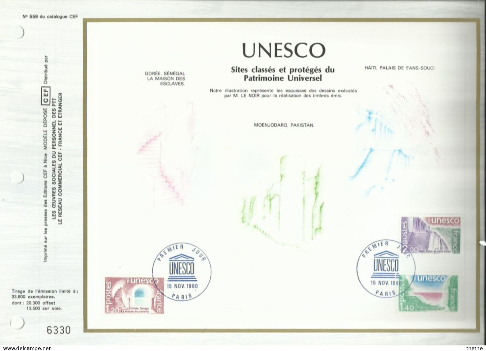 FRANCE -  UNESCO Sites Classés Et Protégés Du Patrimoine Universel - N° 559 Du Catalogue CEF - 1980-1989