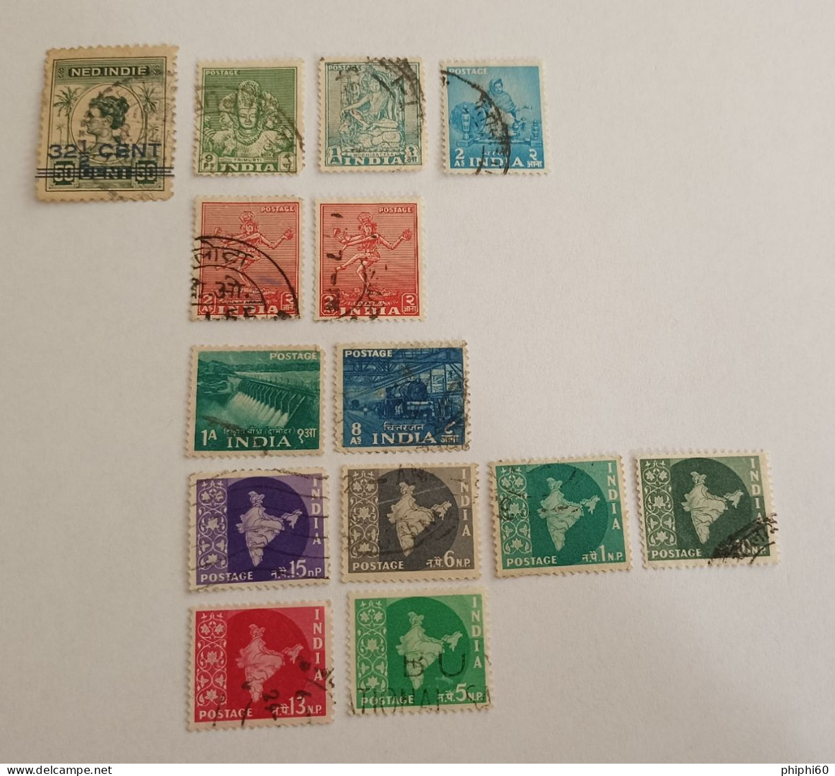 LOT DE 14 TIMBRES "  INDE  " - Autres & Non Classés