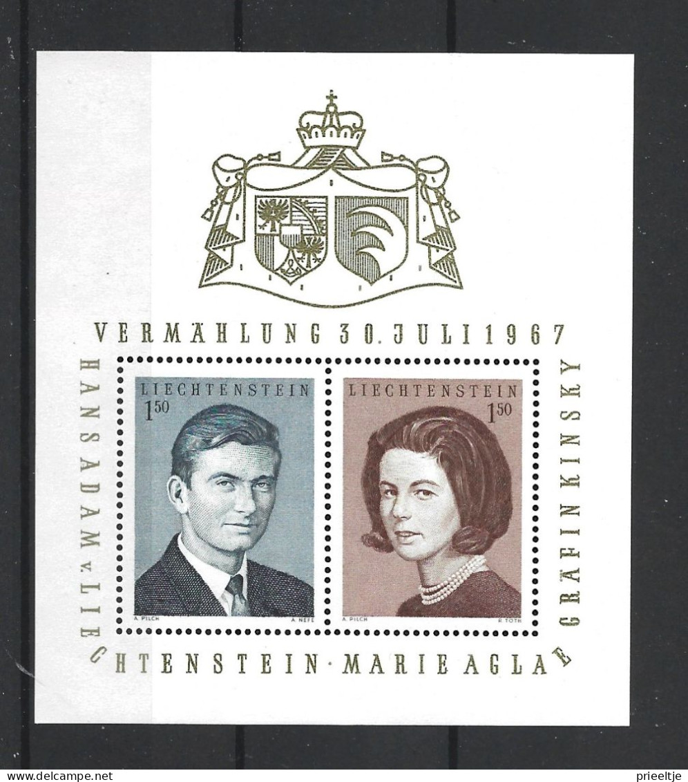 Liechtenstein 1967 Royal Wedding S/S  Y.T. BF 10 ** - Blocs & Feuillets