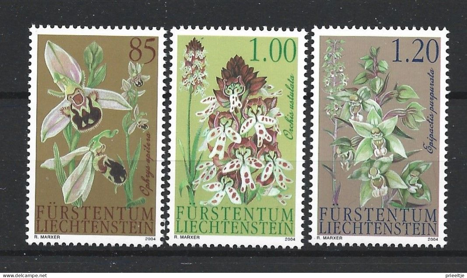 Liechtenstein 2004 Orchids Y.T. 1293/1295 ** - Unused Stamps