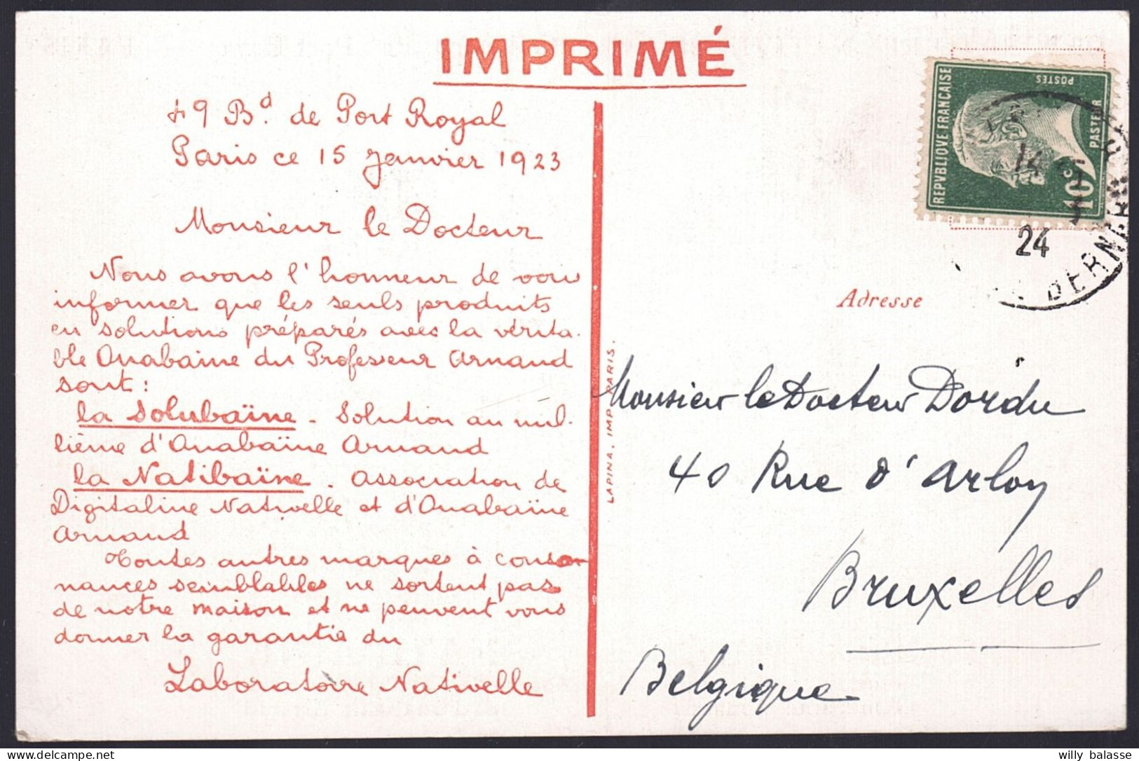 +++ CPA - Carte Publicitaire - Publicité LABORATOIRE NATIVELLE - PARIS - Solubaïne - Natibaïne  // - Reclame