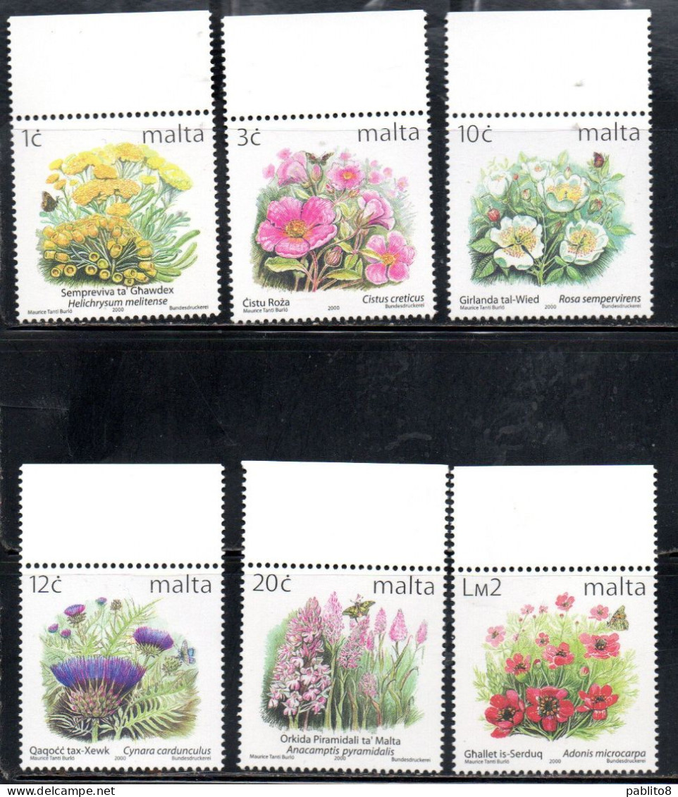 MALTA 2000 FLORA FLOWERS FIORI COMPLETE SET SERIE COMPLETA MNH - Malte