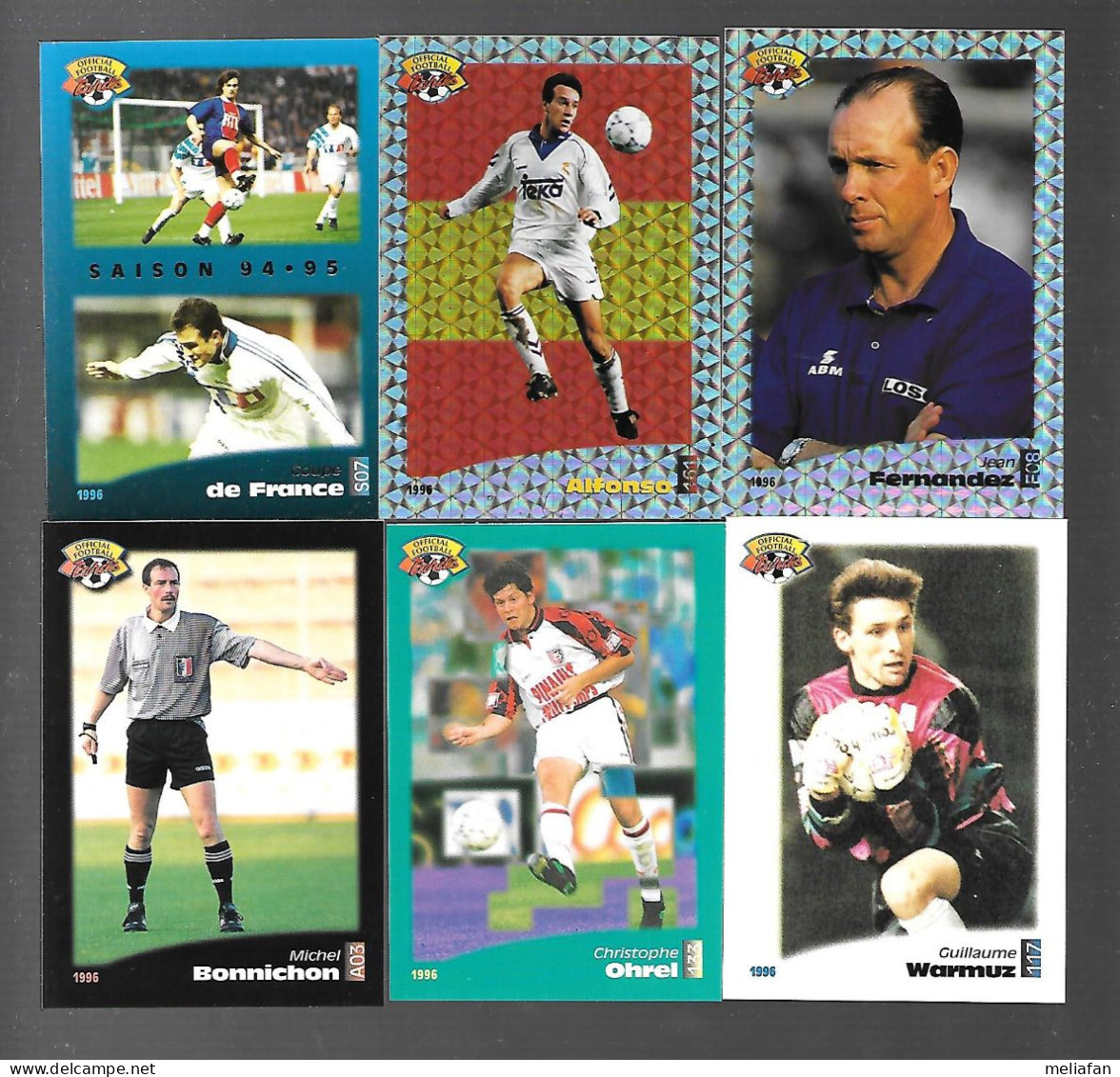 X930 - 6 CARTES PANINI SAISON 1994-1995 - AUTRES CARTES DISPONIBLES - Trading-Karten