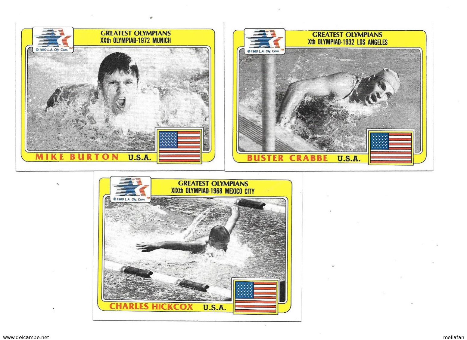 DH79 - GREATEST OLYMPIANS - BUSTER CRABBE - MIKE BURTON - CHARLES HICKCOX - Trading Cards