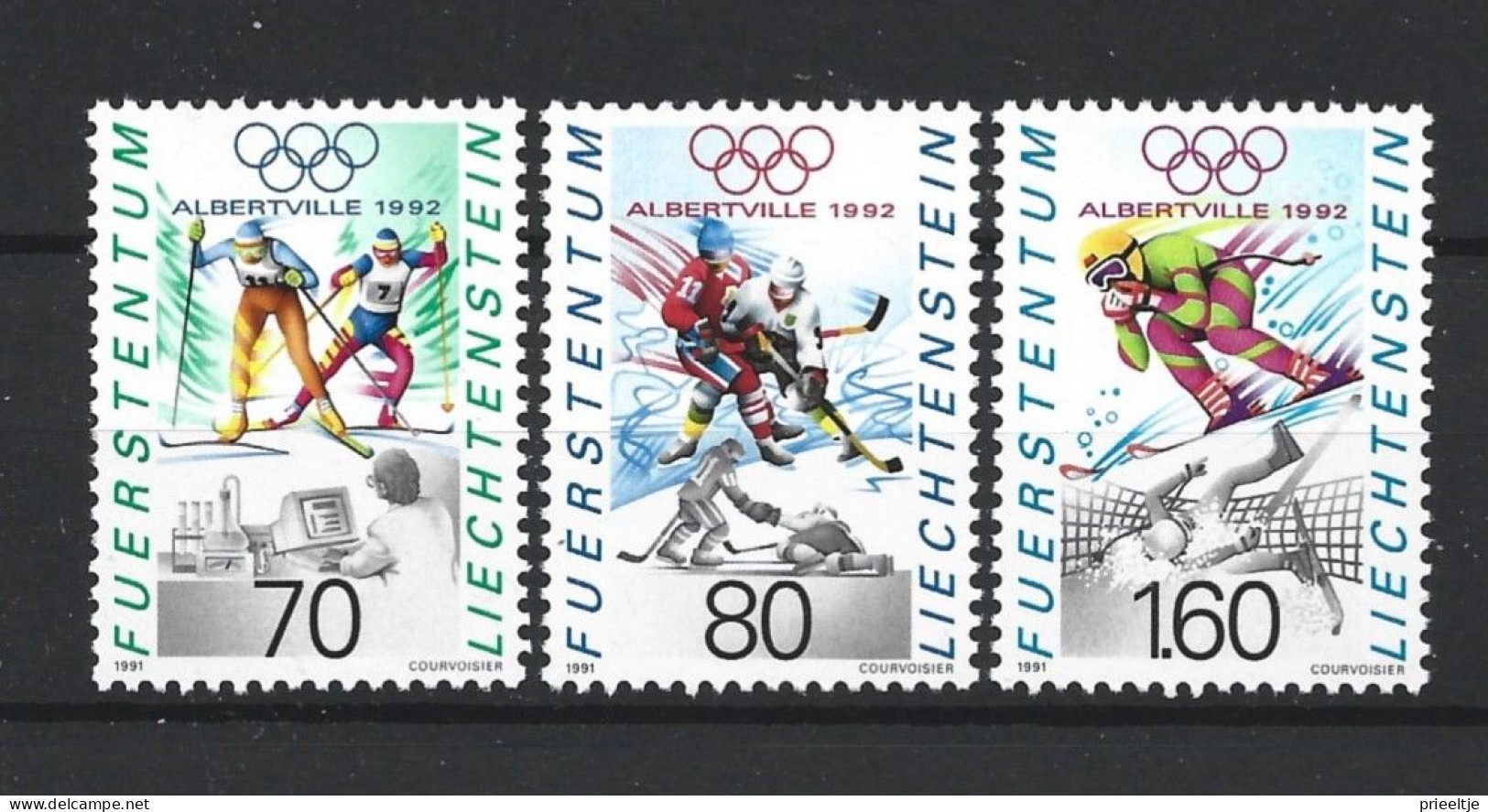 Liechtenstein 1991 Ol. Winter Games Albertville  Y.T. 971/973 ** - Ongebruikt