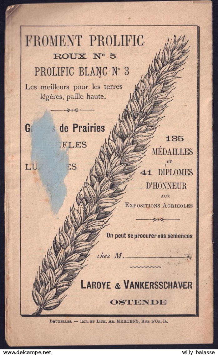 +++ Livret Ancien 1892 - Laroye OOSTENDE OSTENDE - Catalogue Des SEMENCES AGRICOLES - Publicité  // - 1801-1900