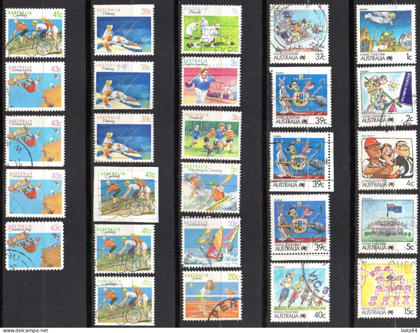 AUSTRALIE AUSTRALIA  Voir See 6 Scan Petit Lot Timbres Oblitérés Used Stamps Humour Oiseau Bird Bd - Usados