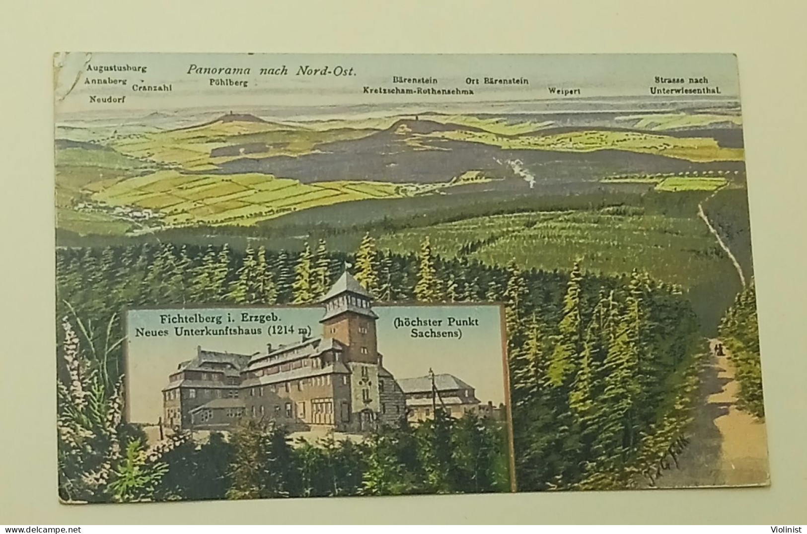 Germany-Fichtelberg I.Erzgeb.-postmark SIEGMAR 1924. - Oberwiesenthal