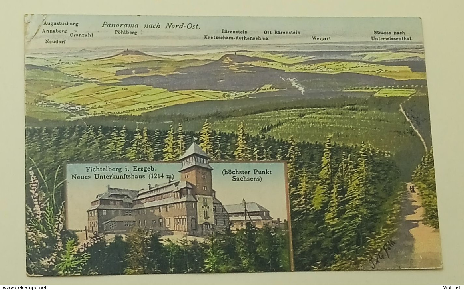 Germany-Fichtelberg I.Erzgeb.-postmark SIEGMAR 1924. - Oberwiesenthal