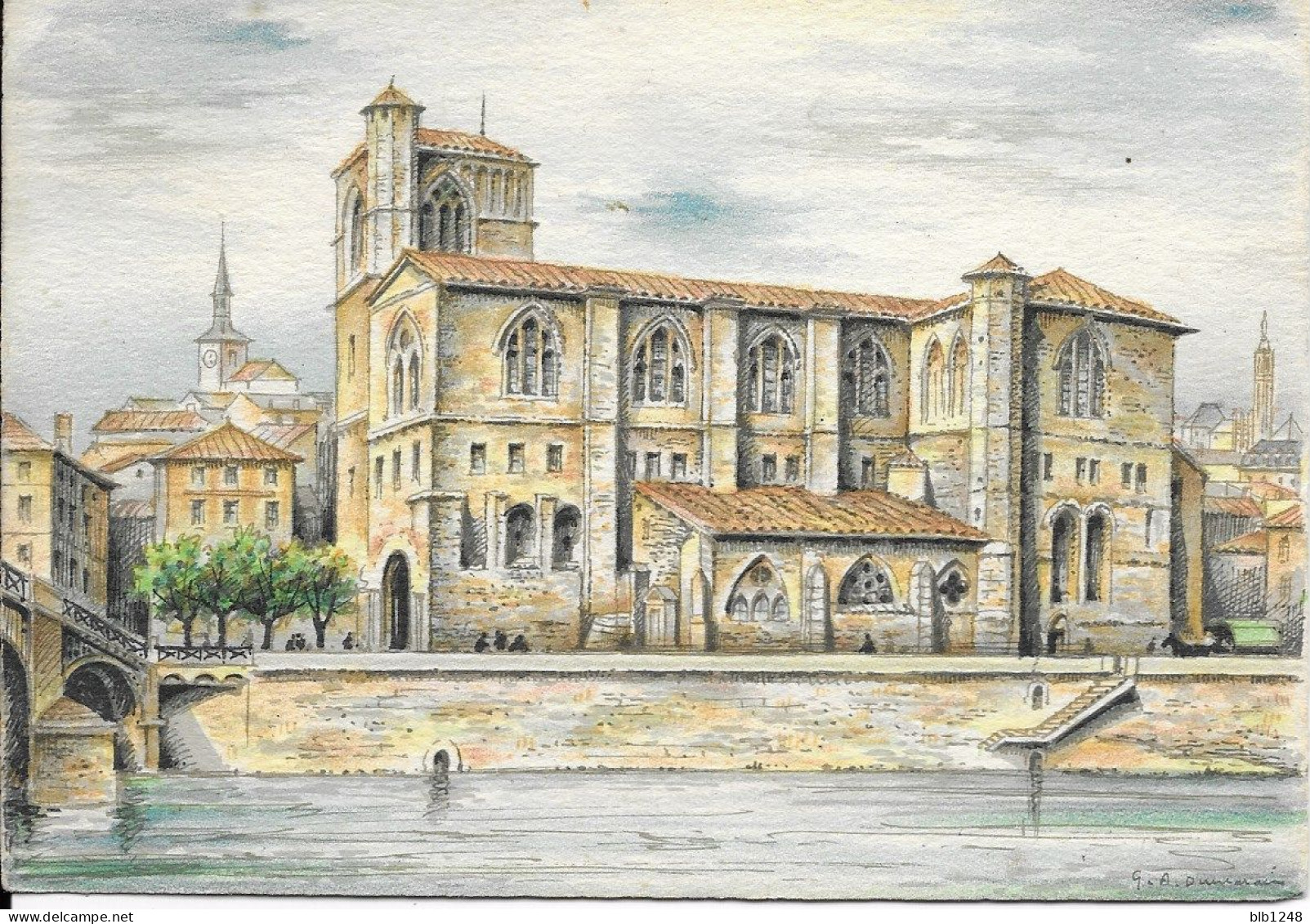 [26] Drôme > Romans Eglise Saint Barnard Aquarelle Dessin - Romans Sur Isere