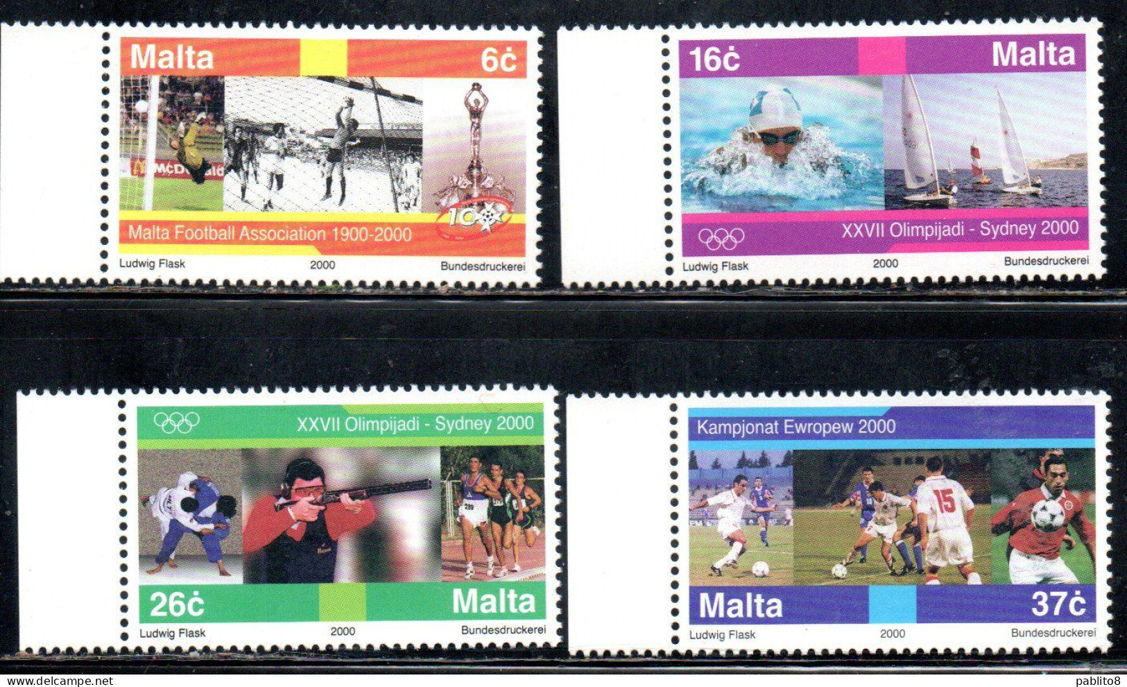 MALTA 2000 SPORTS SPORT OLYMPIC GAMES SIDNEY COMPLETE SET SERIE COMPLETA MNH - Malta