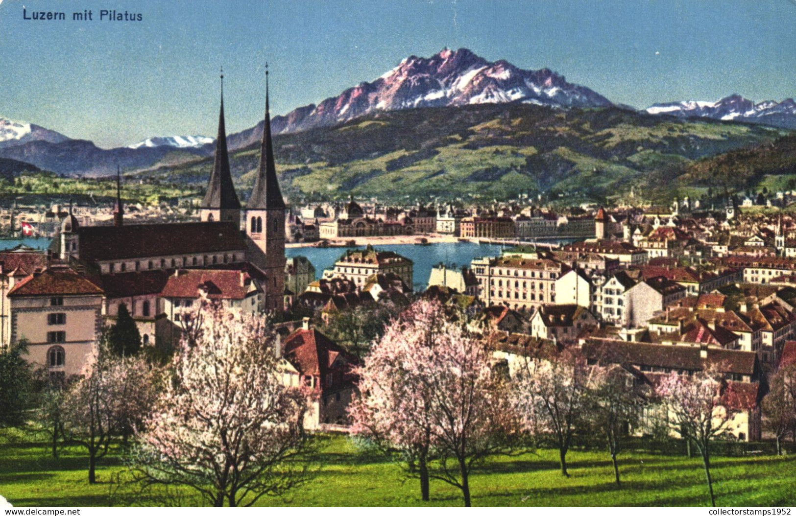 LUCERNE, ARCHITECTURE, TOWER, MOUNTAIN, PILATUS, LAKE, SWITZERLAND, POSTCARD - Lucerne