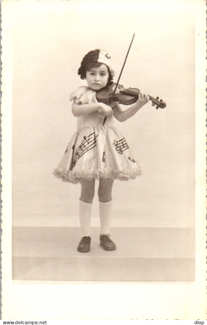 CP Carte Photo D&#039;&eacute;poque Photographie Vintage Enfant Violon Violoniste Mode - Altri & Non Classificati