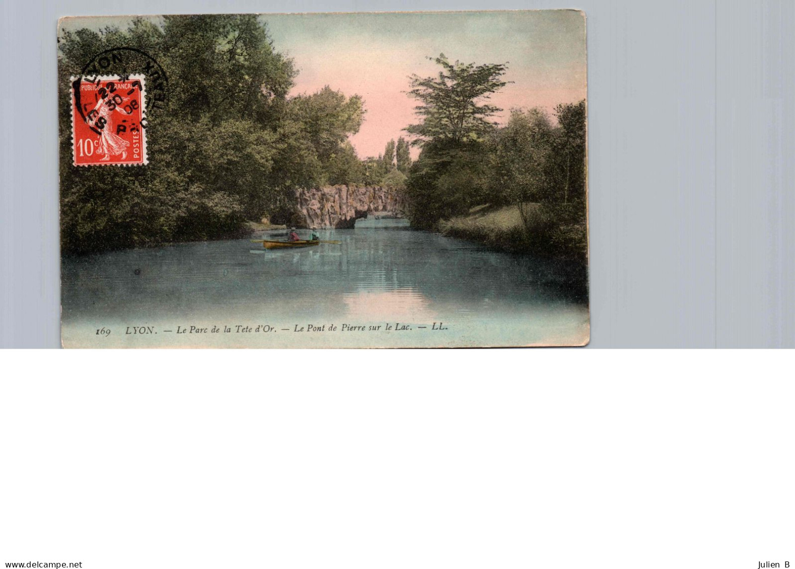 Lyon, Parc De La Tête D'Or, Le Pont De Pierre Sur Le Lac, 30 Juillet 1908 - Lyon 6