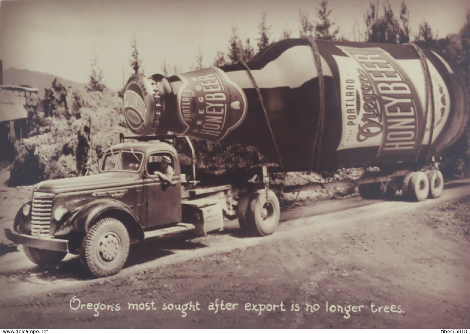 Carte Postale - Portland Honey Beer (Oregon) (camion Transportant Une Bouteille De  Bière) - Advertising