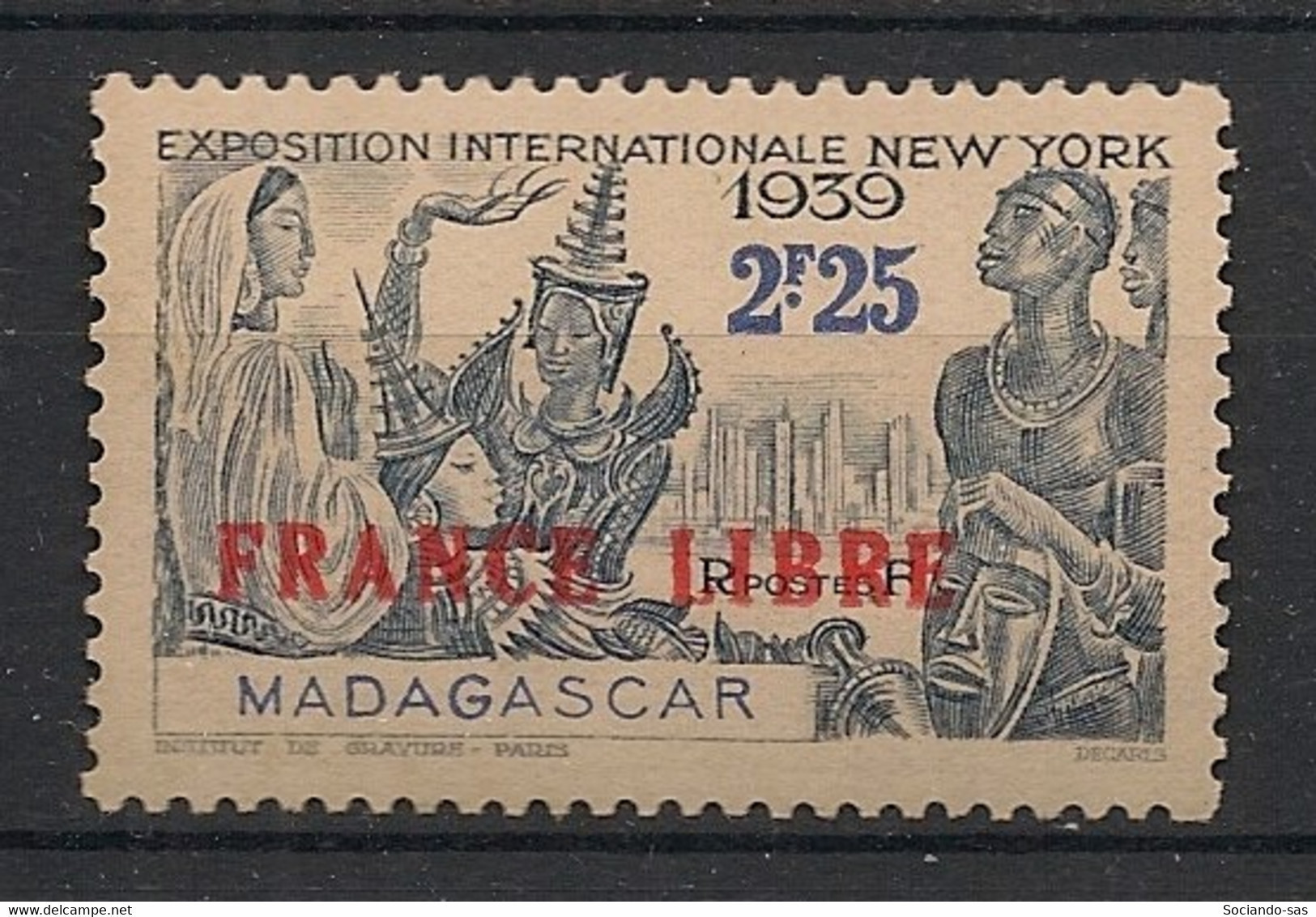 MADAGASCAR - 1942 - N°YT. 238 - France Libre - Neuf GC** / MNH / Postfrisch - Nuovi