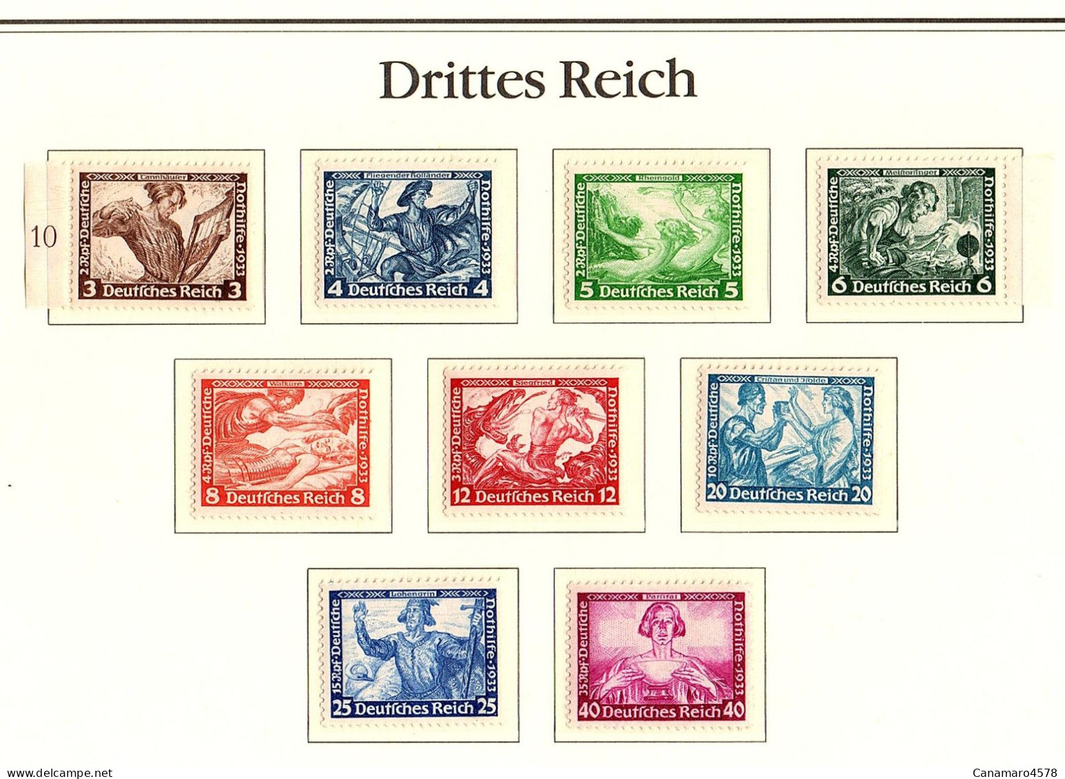 ALLEMAGNE - Drittes Reich 1933 - Opern Von Richard Wagner , N° 499** à  507** - Ungebraucht