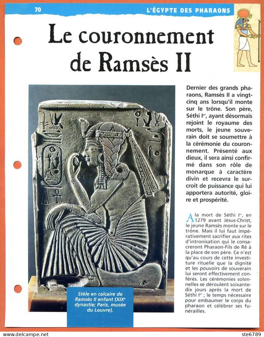 LE COURONNEMENT DE RAMSES II   Histoire Fiche Dépliante Egypte Des Pharaons - Geschichte