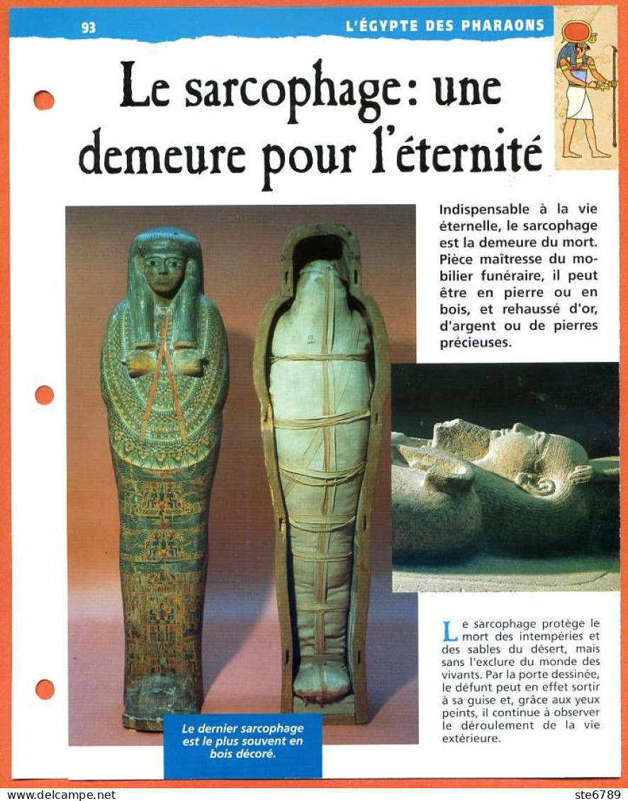 LE SARCOPHAGE UNE DEMEURE POUR ETERNITE  Histoire Fiche Dépliante Egypte Des Pharaons - Geschiedenis