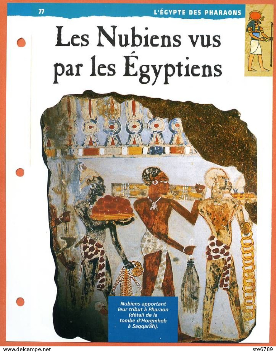 LES NUBIENS VUS PAR LES EGYPTIENS  Histoire Fiche Dépliante Egypte Des Pharaons - History