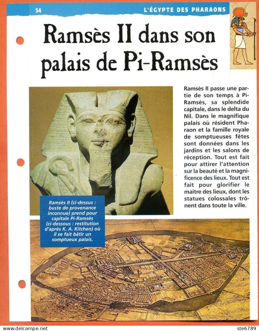 RAMSES II DANS SON PALAIS DE PI RAMSES  Histoire Fiche Dépliante Egypte Des Pharaons - Geschichte