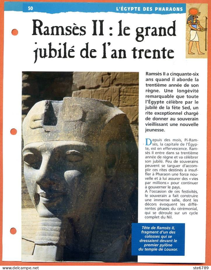 RAMSES II LE GRAND JUBILE DE L'AN TRENTE   Histoire Fiche Dépliante Egypte Des Pharaons - Histoire