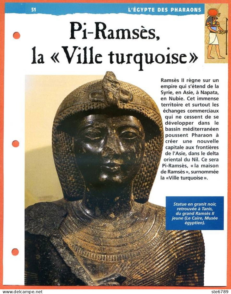 PI RAMSES , LA VILLE TURQUOISE   Histoire Fiche Dépliante Egypte Des Pharaons - Storia