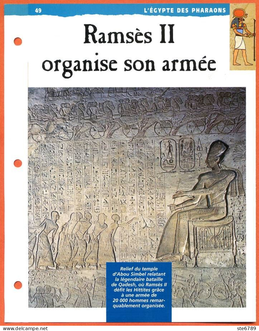 RAMSES II ORGANISE SON ARMEE  Histoire Fiche Dépliante Egypte Des Pharaons - Geschiedenis
