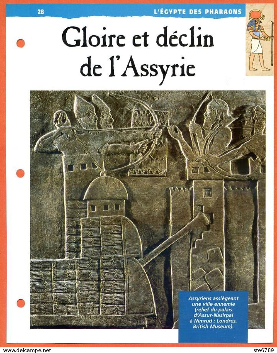 GLOIRE ET DECLIN DE L'ASSYRIE  Histoire Fiche Dépliante Egypte Des Pharaons - Storia