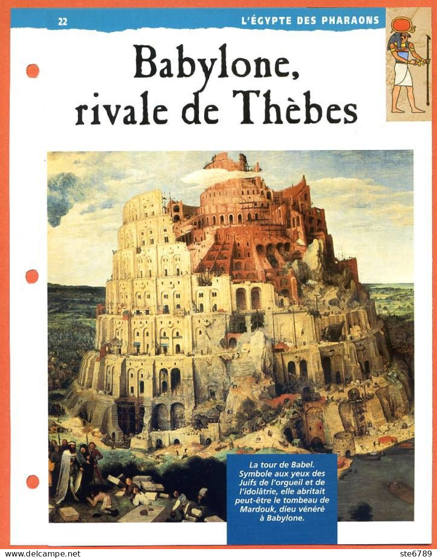 BABYLONE RIVALE DE THEBES  Histoire Fiche Dépliante Egypte Des Pharaons - Geschiedenis