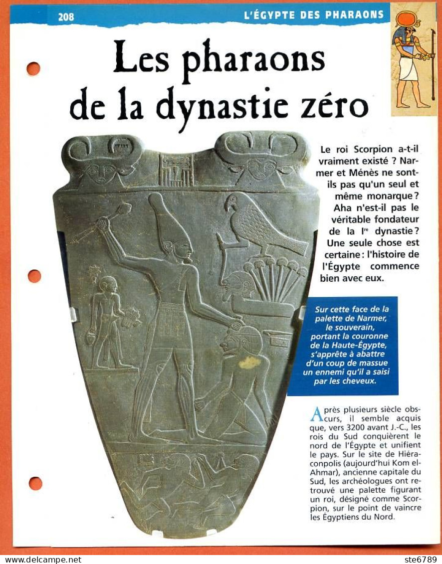 LES PHARAONS DE LA DYNASTIE ZERO  Histoire Fiche Dépliante Egypte Des Pharaons - Histoire