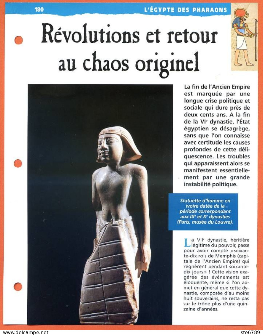 REVOLUTIONS ET RETOUR AU CHAOS ORIGINEL  Histoire Fiche Dépliante Egypte Des Pharaons - Geschiedenis