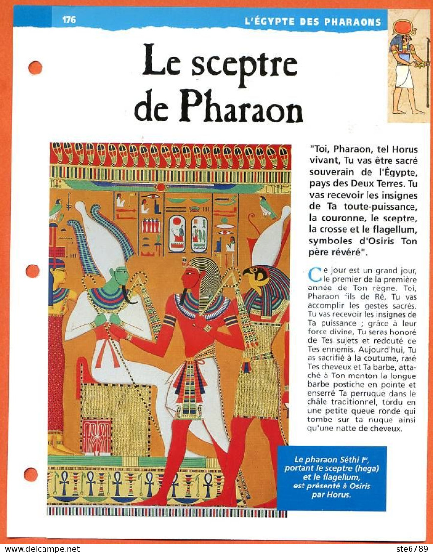 LE SCEPTRE DE PHARAON  Histoire Fiche Dépliante Egypte Des Pharaons - Geschiedenis