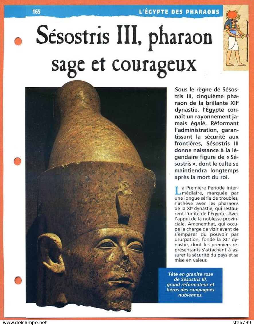 SESOSTRIS III PHARAON SAGE ET COURAGEUX   Histoire Fiche Dépliante Egypte Des Pharaons - Geschichte