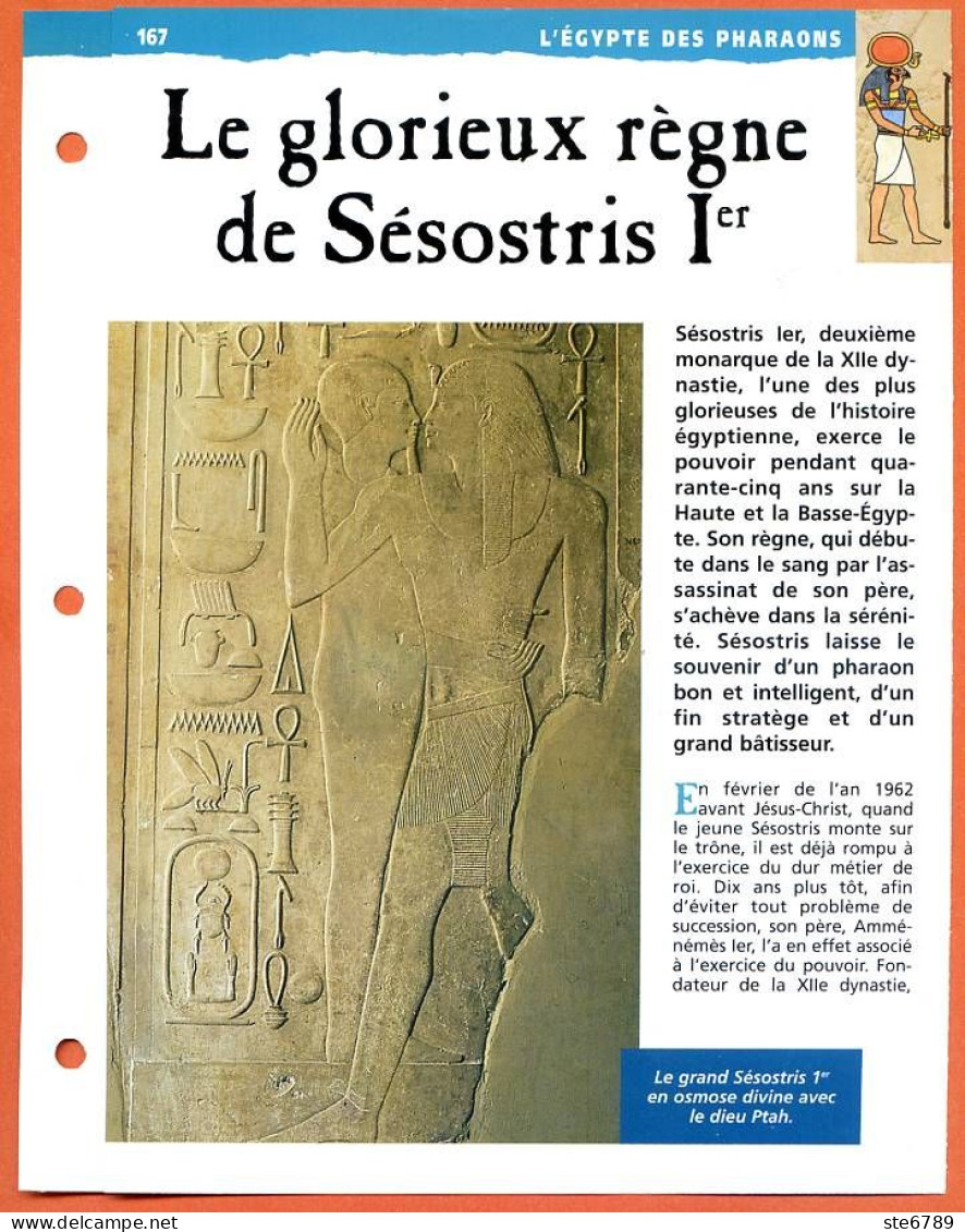 LE GLORIEUX REGNE DE SESOSTRIS I  Histoire Fiche Dépliante Egypte Des Pharaons - Geschiedenis