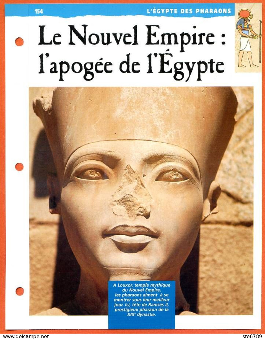 LE NOUVEL EMPIRE APOGEE DE L'EGYPTE  Histoire Fiche Dépliante Egypte Des Pharaons - Geschichte